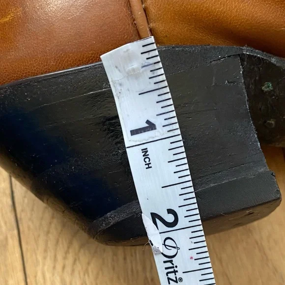 Tony Lama Tan Leather Heeled Boots - Picture 12 of 16